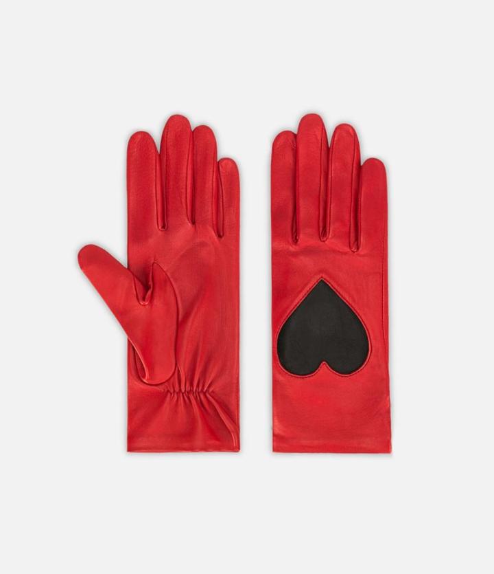 Christopher Kane Love Heart Leather Gloves