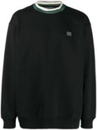 Acne Studios Face Patch Crew Neck Sweatshirt - Black