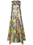 Maison Rabih Kayrouz Floral Print Flared Fress - Blue