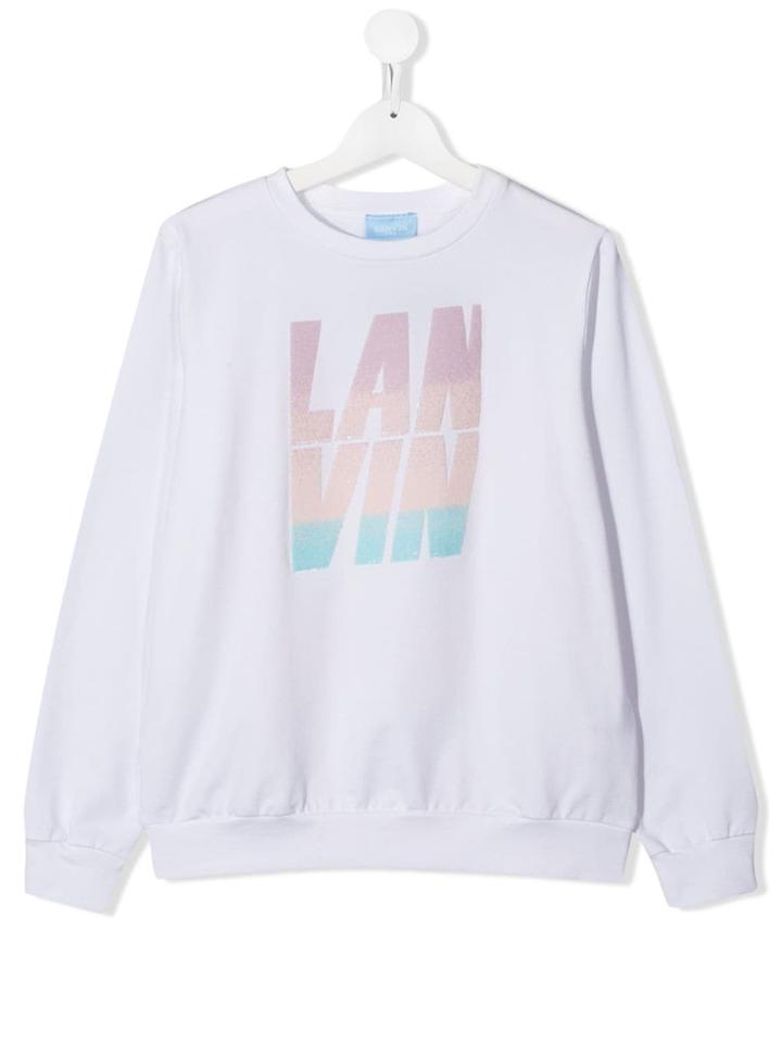 Lanvin Enfant Sequin Embroidered Sweatshirt - White