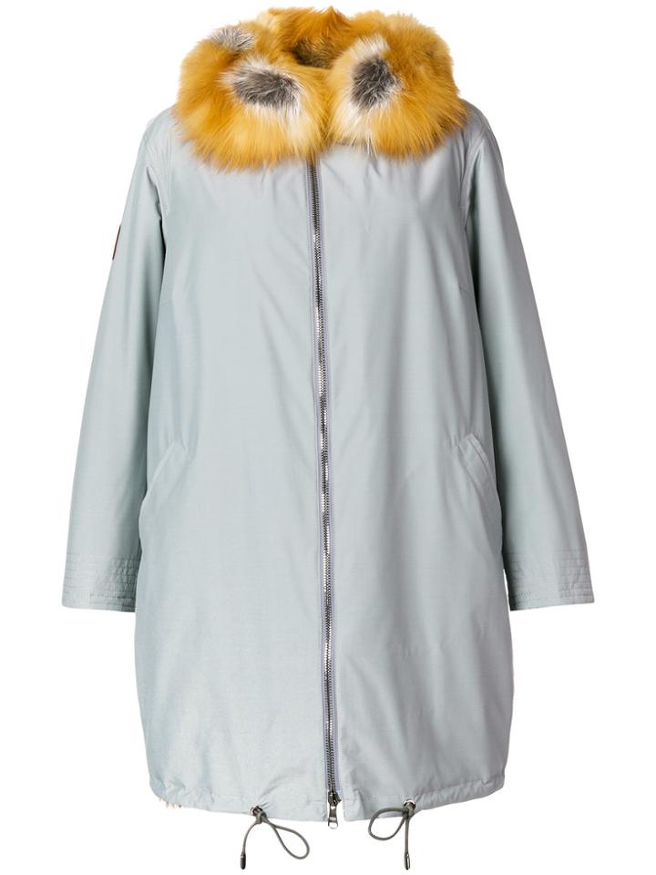 Gianfranco Ferré Fur Trim Coat - Grey