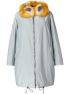 Gianfranco Ferré Fur Trim Coat - Grey
