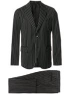 Gabriele Pasini Chalk Stripe Slim Suit - Black