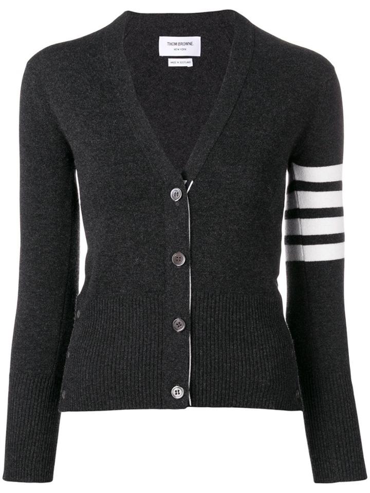 Thom Browne 4-bar Buttoned Cardigan - Grey