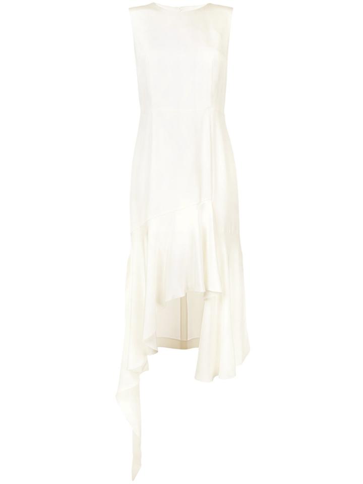 Goen.j Open Back Asymmetric Sleeveless Heavy Dress - White