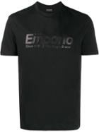 Emporio Armani Logo Embroidered Crewneck T-shirt - Black