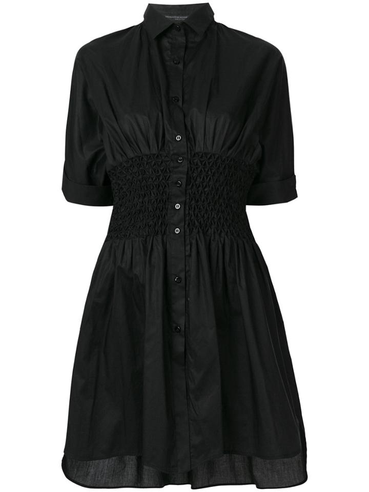 Ermanno Scervino Ruched Shirt Dress - Black