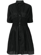 Ermanno Scervino Ruched Shirt Dress - Black