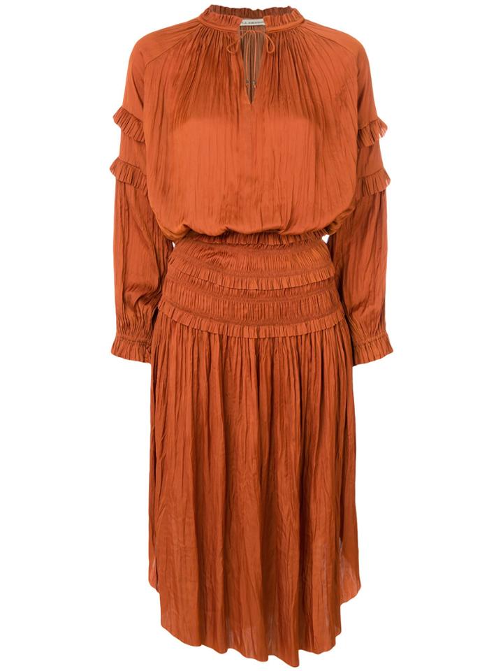 Ulla Johnson Tie Neck Dress - Yellow & Orange