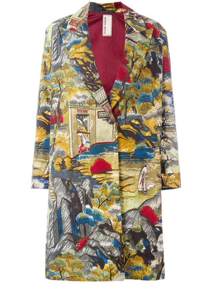 Antonio Marras - Landscape Allover Print Coat - Women - Cotton - 42, Women's, Cotton