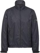 Prada High Collar Zip-up Jacket - Grey