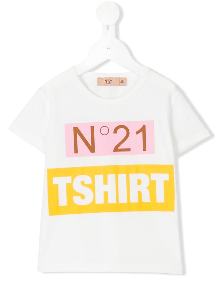 No21 Kids - Printed T-shirt - Kids - Cotton/spandex/elastane - 8 Yrs, White