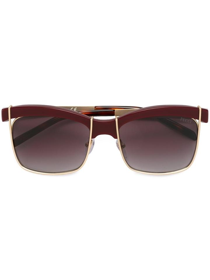 Emilio Pucci - Square Shaped Sunglasses - Women - Acetate/metal (other) - One Size, Pink/purple, Acetate/metal (other)
