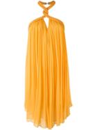 Jay Ahr Rope Detail Halterneck Dress, Women's, Size: 40, Yellow/orange, Silk/nylon