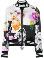 Off-white Floral-print Bomber Jacket - Black