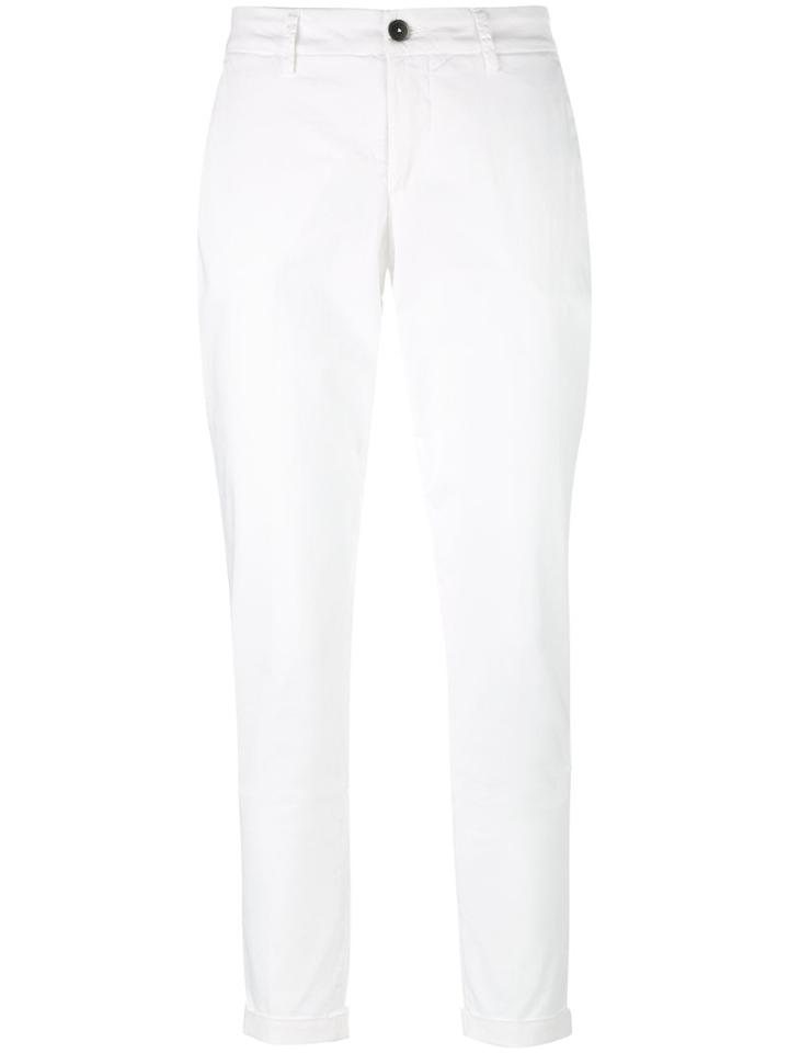 Fay Long Chinos Pants, Women's, Size: 29, White, Cotton/spandex/elastane
