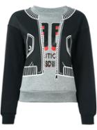 Boutique Moschino Bomber Print Sweatshirt, Women's, Size: 36, Black, Cotton