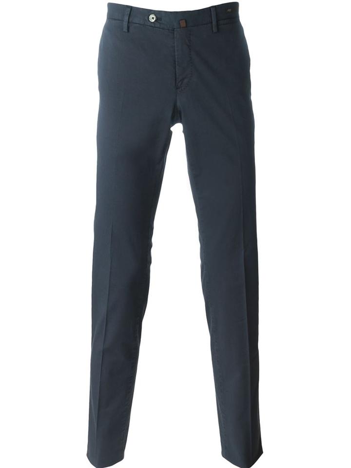 Pt01 Slim Chino Trousers, Men's, Size: 48, Blue, Cotton/linen/flax/polyester