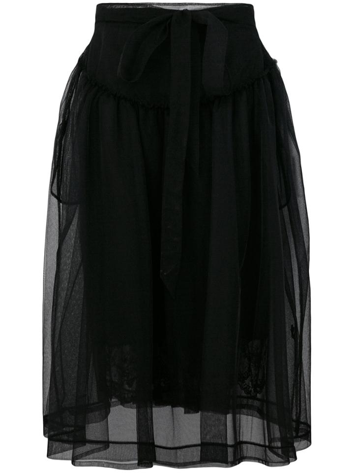Simone Rocha Sheer Scalloped Skirt - Black
