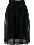 Simone Rocha Sheer Scalloped Skirt - Black
