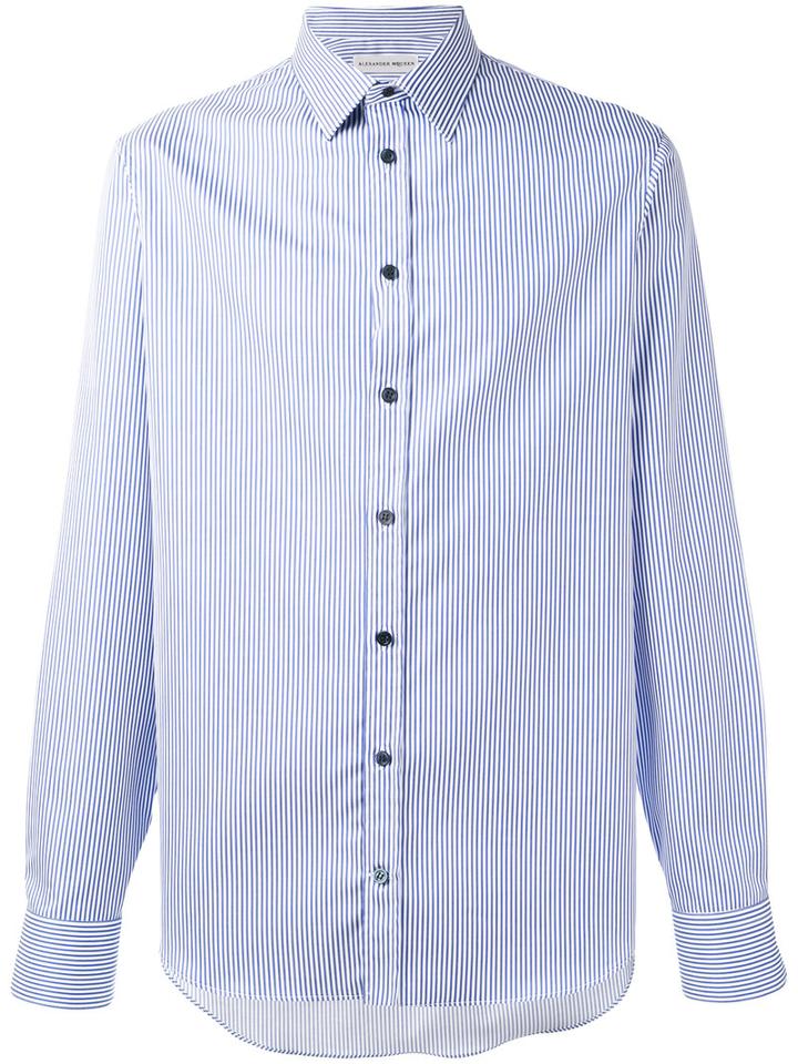 Alexander Mcqueen - Striped Slim-fit Shirt - Men - Cotton - 17 1/2, Blue, Cotton