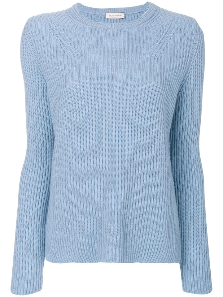 Bruno Manetti Cashmere Ribbed Jumper - Blue