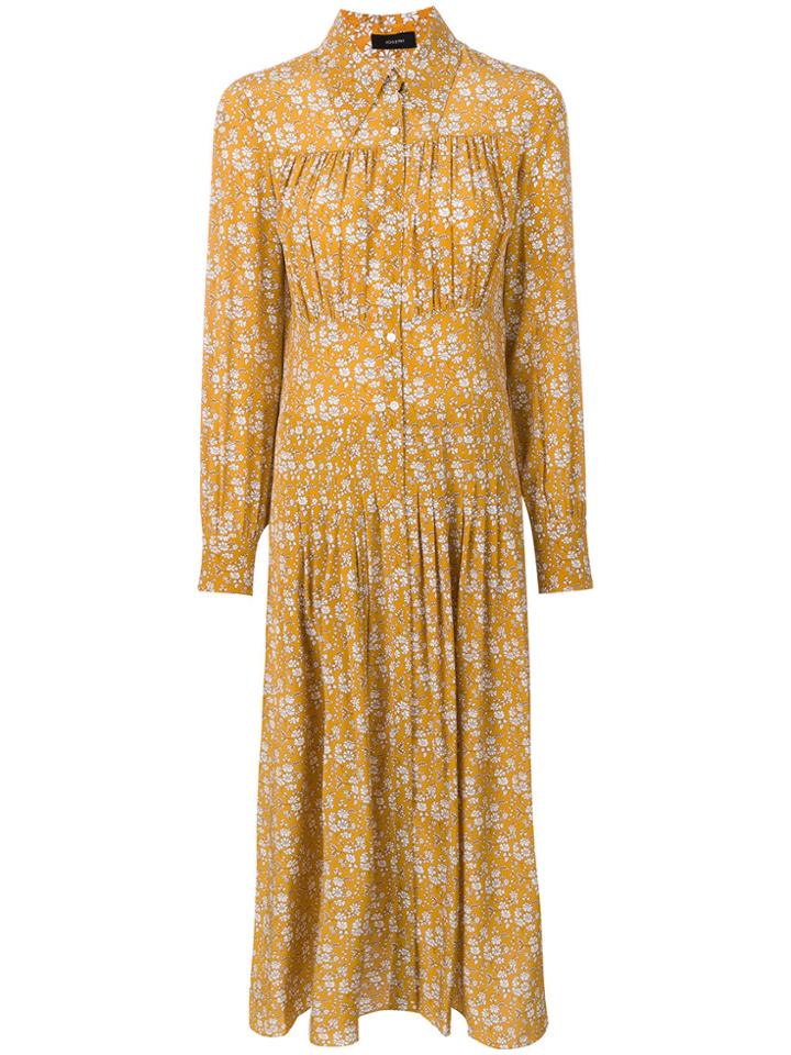 Joseph Floral Print Shirt Dress - Yellow & Orange