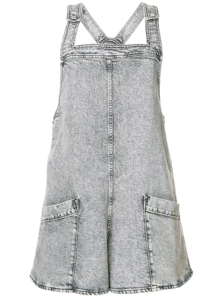 Stella Mccartney Denim Dungarees Shorts - Grey