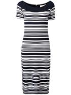 Michael Michael Kors - Striped Fitted Dress - Women - Polyester/spandex/elastane/viscose - L, Blue, Polyester/spandex/elastane/viscose
