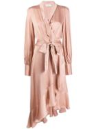 Zimmermann Silk Midi Dress - Pink