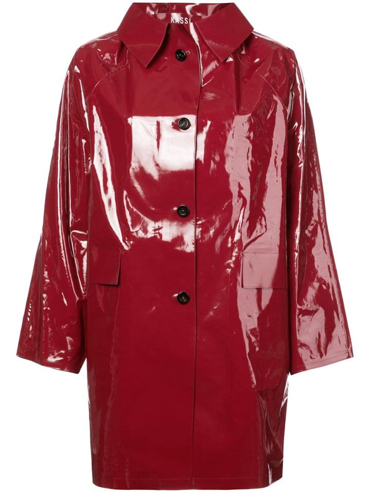 Kassl Single Breasted Midi Jacket - Red