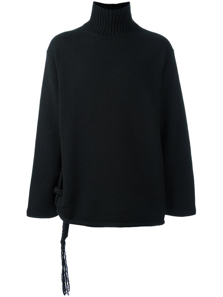 Yohji Yamamoto High Neck Knot Detail Jumper