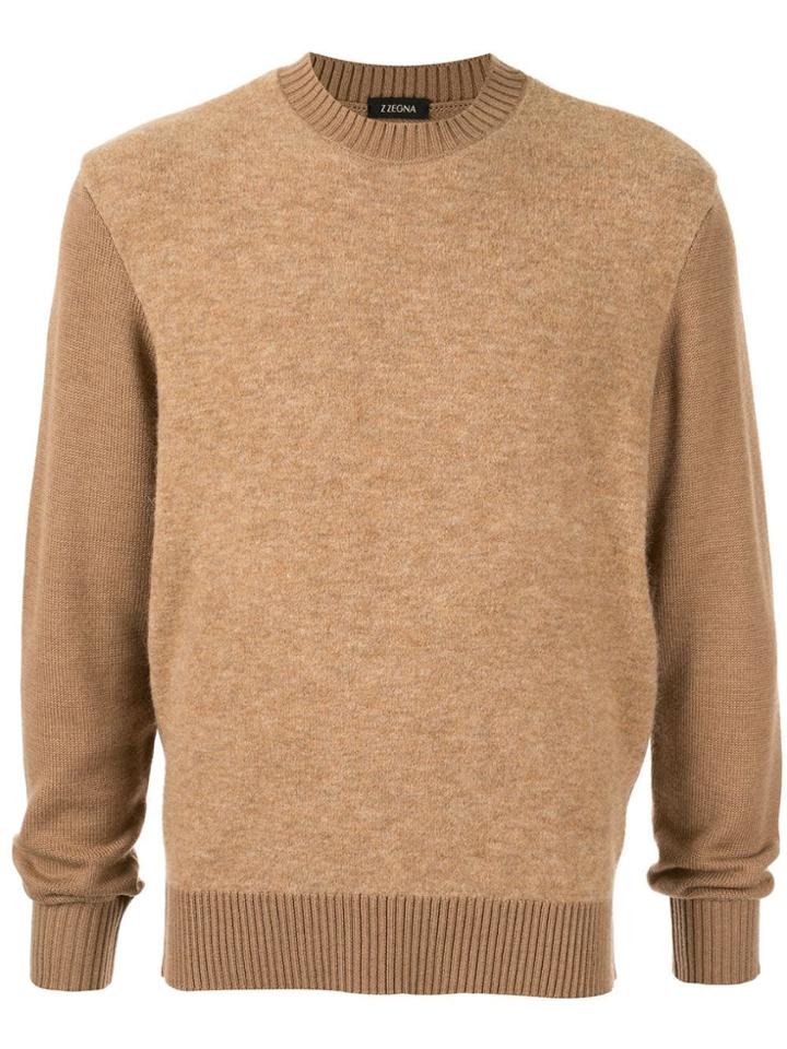 Ermenegildo Zegna Crewneck Two-tone Jumper - Brown