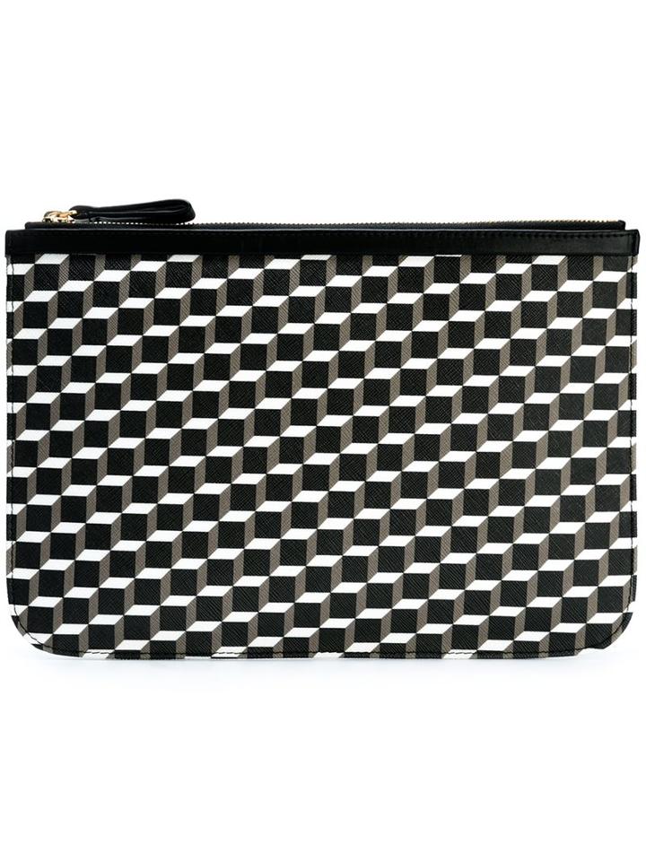 Pierre Hardy 'canvas Cube' Clutch, Men's, Black, Leather