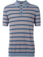 Roberto Collina Striped Polo Shirt, Men's, Size: 50, Grey, Cotton/polyamide