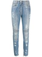 Balmain Crystal Embellished Jeans - Blue