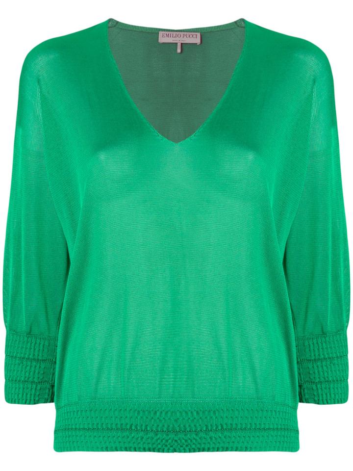 Emilio Pucci V-neck Jumper - Green