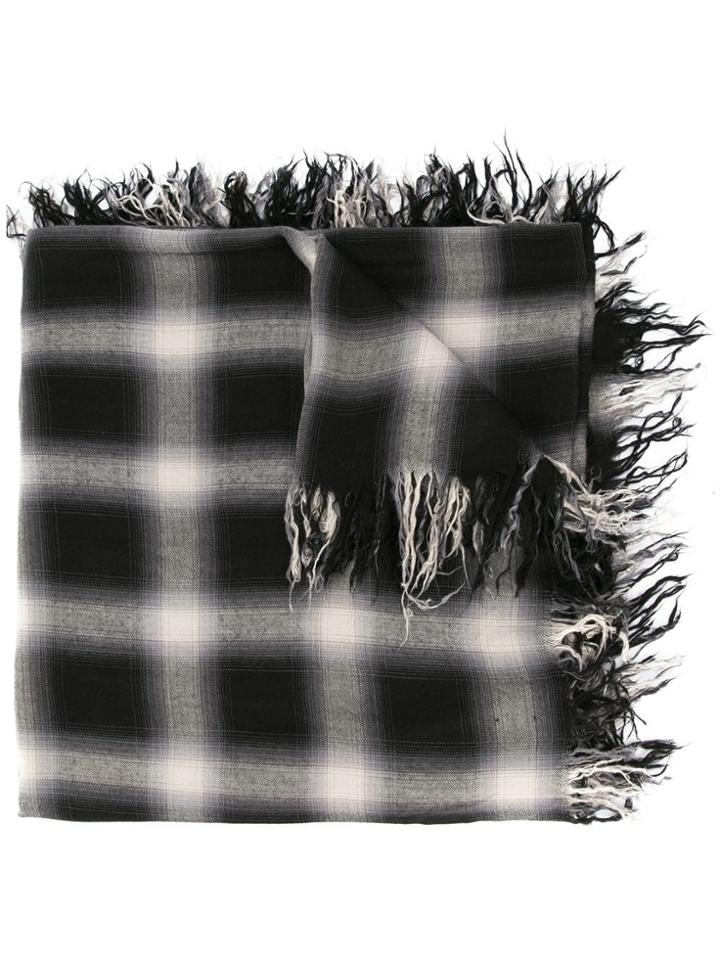 Kazuyuki Kumagai Check Scarf - Black