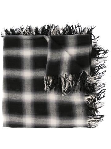 Kazuyuki Kumagai Check Scarf - Black