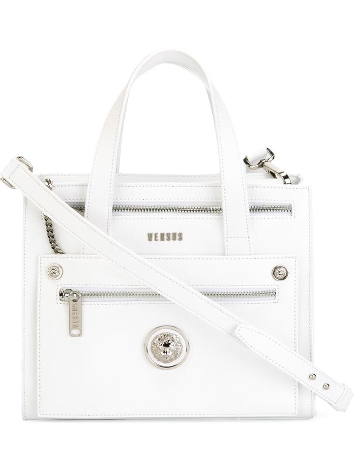 Versus Lion Head Tote, Women's, White, Leather
