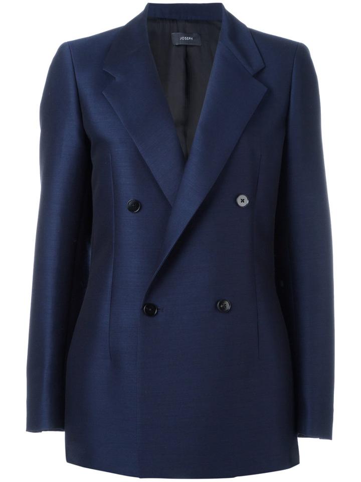 Joseph Double-breasted Jacket, Women's, Size: 36, Blue, Cotton/viscose/virgin Wool
