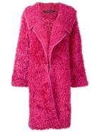 Antonino Valenti Oversized Textured Coat - Pink & Purple