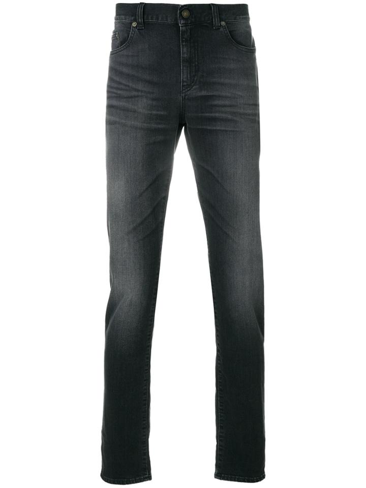 Saint Laurent Mid-rise Slim Jeans - Black
