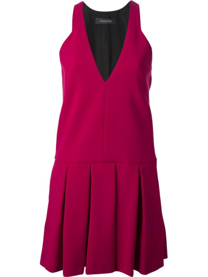 Thakoon Drop Waist Pleated Dress