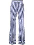 Msgm Striped Straight Trousers - Blue