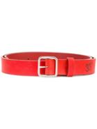 Closed 33degree Embossed Belt, Men's, Size: 95, Red, Calf Leather