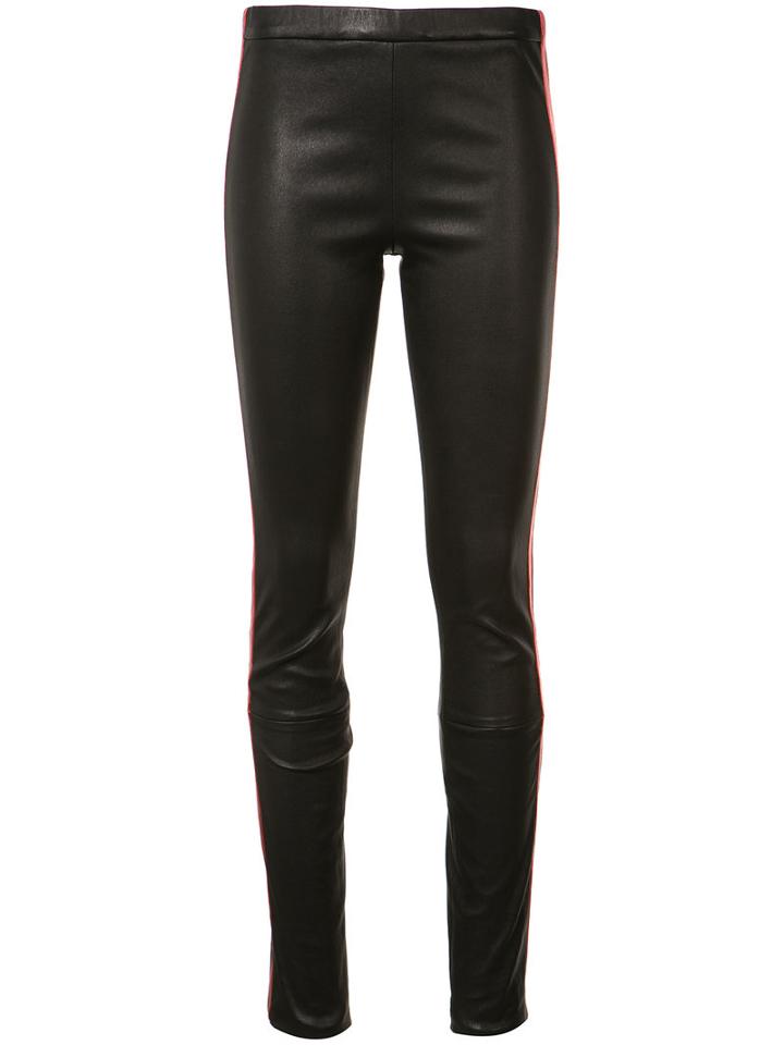Haider Ackermann Contrast Stripe Trousers, Women's, Size: 42, Black, Leather