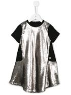 Roberto Cavalli Kids Flared Glitter Panel Dress, Girl's, Size: 10 Yrs, Black