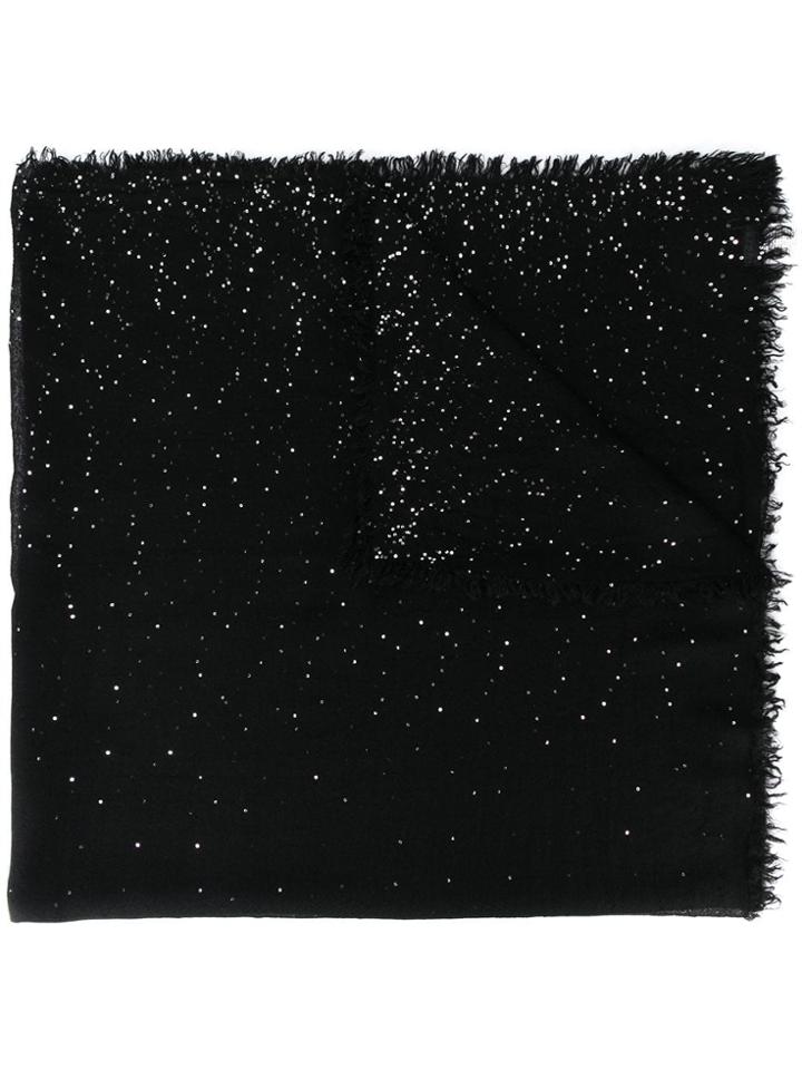 Faliero Sarti Sequin Fringed Scarf - Black