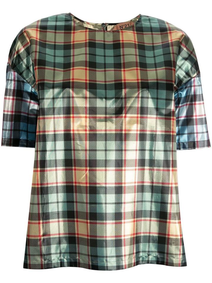 No21 Boxy Check T-shirt - Multicolour